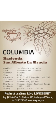 Columbia Hacienda San Alberto „LA ALSACIA” 250g
